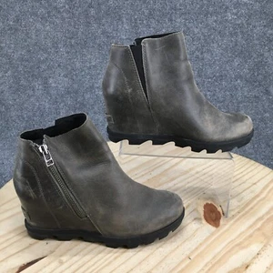 Sorel Boots Womens 8 Joan Of Arctic Hidden Wedge Zip Bootie NL3364-052 Gray - Picture 1 of 17