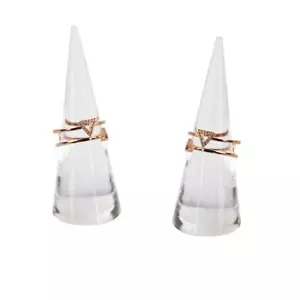 2Pcs Cone Shape Acrylic Jewelry Ring Display Holder Stand Single Ring - Picture 1 of 5