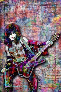 Kiss Paul Stanley Poster, PAUL STANLEY KISS Hommage Pop Art kostenloser Versand USA - Bild 1 von 13