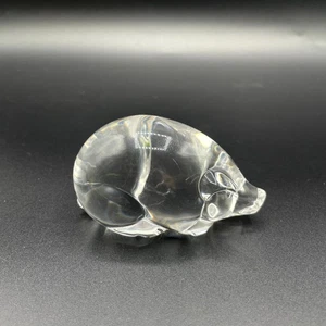 Steuben Kristall Kunst Glas klar Schwein Figur Skulptur Handkühler Briefbeschwerer - Bild 1 von 7