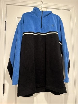 Pullover polar Beverly Hills Polo Club para hombre talla XL cuarto cremallera azul y negro Foto 1 de 4