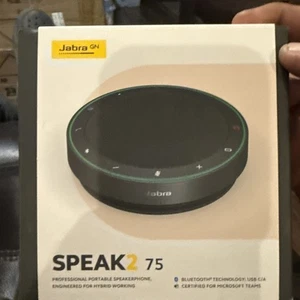 Jabra Speak2 75 Wireless Bluetooth Speakerphone, 4 Noise-Cancelling Mics, Gray - Picture 1 of 2