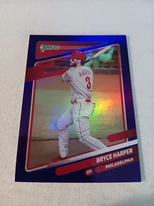 2021 DONRUSS BRYCE HARPER PURPLE HOLO #173. PHILADELPHIA PHILLIES - Picture 1 of 5