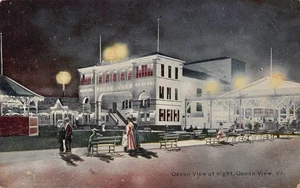 Ocean View Casino bei Nacht Meerblick Strand Virginia 1910c Postkarte - Bild 1 von 2