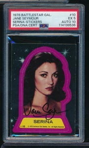 1978 Battlestar Galactica Sticker #10 Jane Seymour PSA 5 signed auto PSA/DNA 10 - Picture 1 of 2