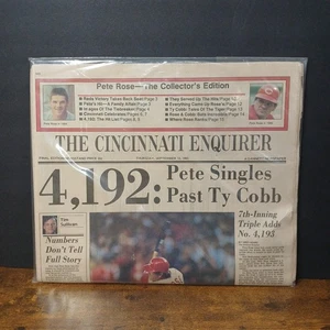 Vintage Cincinnati Inquirer Newspaper, 9/12/85, Pete Rose Passes Ty Cobb, MLB - Picture 1 of 2