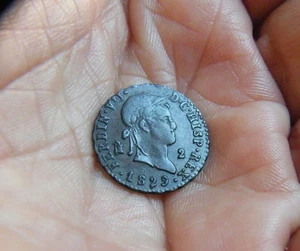 FERNANDO VII MONEDA DE 2 MARAVEDIS 1829 SEGOVIA - Picture 1 of 2