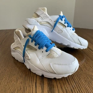 Nike Air Huarache Triple White Sneakers Shoes Mens Size 6.5 Y - Picture 1 of 11
