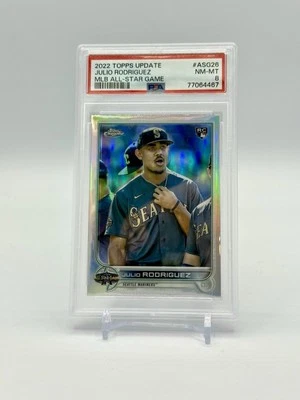2022 Topps Chrome Update Julio Rodriguez All Star Game Refractor PSA 8 #ASG-26 - Image 1 of 2