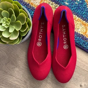 Rothys red round toe size 7 flat woman’s flat - Picture 1 of 10