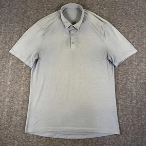 Lululemon Polo Shirt Mens Medium Light Blue Performance Golf Stretch Athletic - Picture 1 of 8