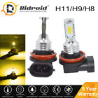 PAIR Ridroid H11 H9 LED Headlight High/Low Beam Bulb Yellow 3000K Fanless US