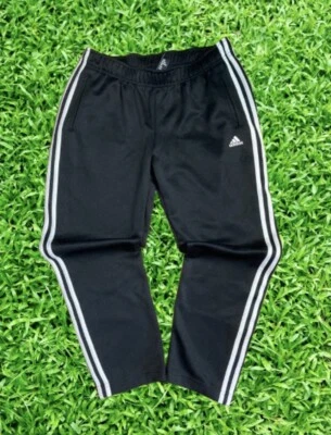 Adidas Sweatpants - Youth Medium - Black with White Stripes - Image 1 of 2