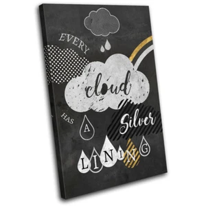 Cloud Silver Lining Quote Typography SINGLE LONA pared arte Foto impresion - Imagen 1 de 1
