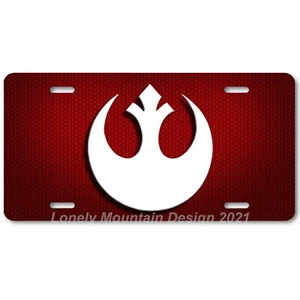 Star Wars Rebel Inspired Art on Red Hex FLAT Aluminum Novelty License Tag Plate - Picture 1 of 3
