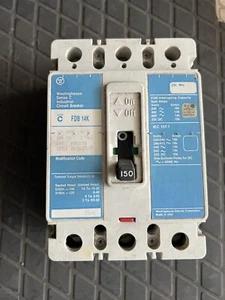 FDB3150 Circuit Breaker 150 Amp 3 Pole 600VAC Molded Case Eaton FDB14K - Afbeelding 1 van 5