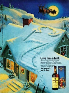 SEAGRAM'S 7 SEVEN CROWN WHISKY AD #15 RARE "GIVE HIM A HINT" - Picture 1 of 2
