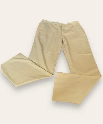 Alan Flusser Pants Men 36 x 34 Tan Flat Front Khaki Trousers Casual Professional - Image 1 of 4