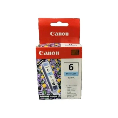 Nuevo cartucho de tinta cian fotográfica Canon BCI-6PC GENUINO sin abrir BCI-6PC sellado Foto 1 de 4