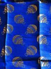 Fabric Superman Blue Gold Circle reversible  Gift Wrapping Off Cut brocade ball