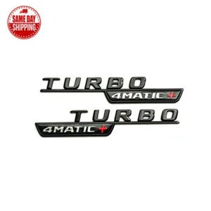 Insignia calcomanía lateral brillante/negro TURBO 4MATIC Mercedes-Benz GLA200 GLA250 GLA45 AMG - Imagen 1 de 3