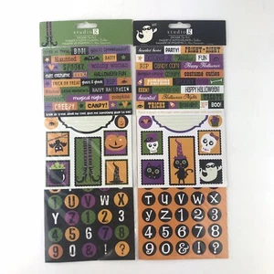 Halloween Words Letters Numbers Stickers Lot of 2 Studio g Flip Pack - Picture 1 of 7