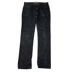 Tommy Hilfiger Slim Fit Straight Jeans Mid Rise Denim Washed Black Mens 32x34 - Picture 1 of 8