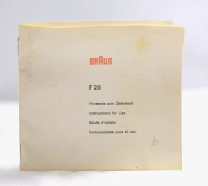 BRAUN F26 CAMERA FLASH USERS INSTRUCTION BOOKLET - Picture 1 of 2