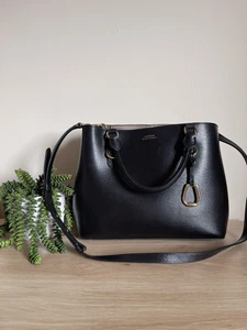 Ralph Lauren Black Handbag 100% Leather Medium Size - Bild 1 von 9