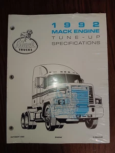 Mack Trucks MACK ENGINE TUNE UP SPECIFICATIONS 1992 Manual - Bild 1 von 2