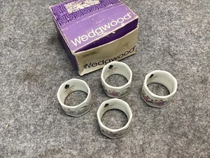Wedgwood Meadow Sweet Vintage Napkin Rings Made in England Set of 4 - Picture 1 of 5