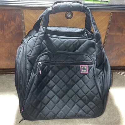Delsey Paris Soft Air Luggage Under Seat w/2 Wheels Carry On Quilted Black Bag - Image 1 of 4