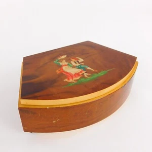MAPSA Spieluhr Schmuckkästchen Holz, spielt Isola Di Capri, Schweizer Uhrwerk, Tänzer - Bild 1 von 9
