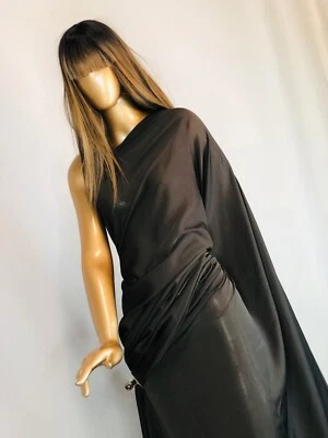 /m Designer Fabric Essentials Cocoa Japanese Cotton Brown Smooth Poly Blend Dra - Image 1 of 4