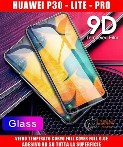 Pellicola vetro temperato Curvo 9D x HUAWEI P30-LITE-PRO PROTEZIONE TOTALE LCD - Foto 1 di 12