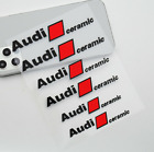 6Pcs Audi Ceramic Black Stickers Wheel Brake Caliper Car Logo Emblems