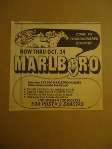 Marlboro Horse Racing Track UPPER MARLBORO MD 1970 ad - Picture 1 of 1