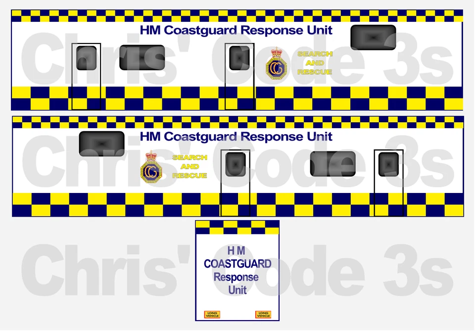Code 3 Adhesive Vinyl Trailer Decal - HM Coastguard Incident - 1/50 1/76 1/148 - Image 1 of 1