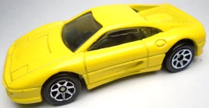 1995 HOT WHEELS FERRARI 355 YELLOW 1:64 DIECAST 2 5/8" CAR WITH SILVER RIMS - Picture 1 of 6