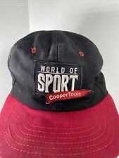 VINTAGE Cooper Tools Hat World Of Sport Men's Snapback Cap Red Black USA Made