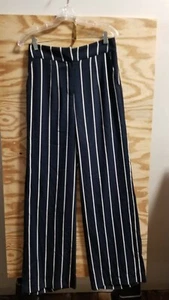 Pantalones informales para mujer Madison talla 6 negros blancos a rayas relajados ligeros - Imagen 1 de 11