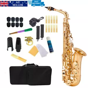 Student Alto Eb E-flat SAX Saxophone Gold Lacquer SAX Beginners Kit with Case - Picture 1 of 11