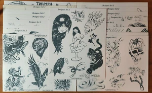 Traditional Vintage 1981 National 25 Sheet Tattoo Flash Set Designer Set 2 - Picture 1 of 20