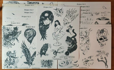 Traditional Vintage 1981 National 25 Blatt Tattoo Flash Set Designer Set 2 - Bild 1 von 4