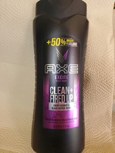 Axe Excite Body Wash Clean + Fired Up 24 fl oz Crisp Coconut Black Pepper - Picture 1 of 4