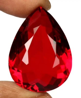 Grande 159,15 ct. Pedra preciosa certificada solta corte pera topázio natural vermelho sangue - Imagem 1 de 4