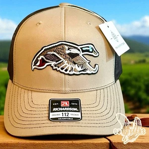 Classic Duck bestickt Patch Richardson 112 Truckermütze khaki & braun Druckknopflasche - Bild 1 von 6