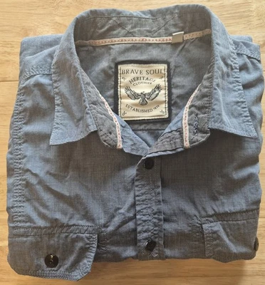 Camisa gris manga larga L Brave Soul para hombre compra 3 por 10€ ver descripción Foto 1 de 3