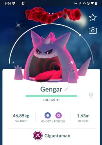 Pok&eacute;mon Go | Shiny Gengar Gigantamax Dark Skies Background - Trade 20K