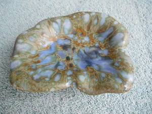 Beautiful Vintage Monterey Jade 5" CERAMIC Ashtray Signed Green & Blue Shades - Picture 1 of 9